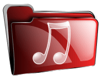 Red glossy music folder icon